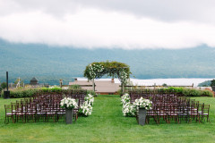 wedding knoll set up for a august wedding at mountain top resort.