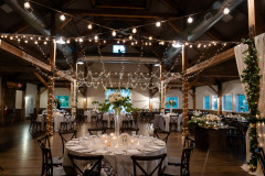 event barn with decor for a wedding reception.